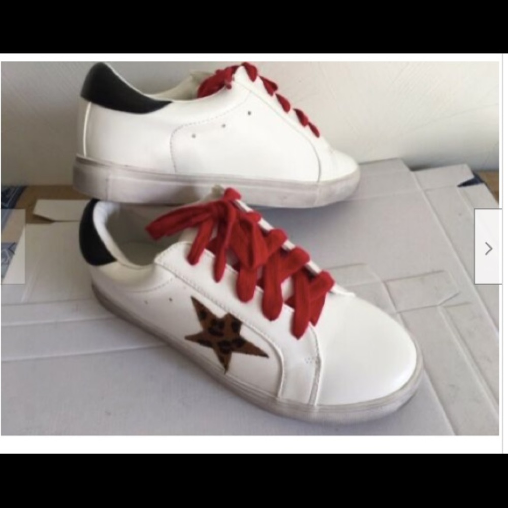 Retro sneakers with leopard Star.  Brand new and never worn!